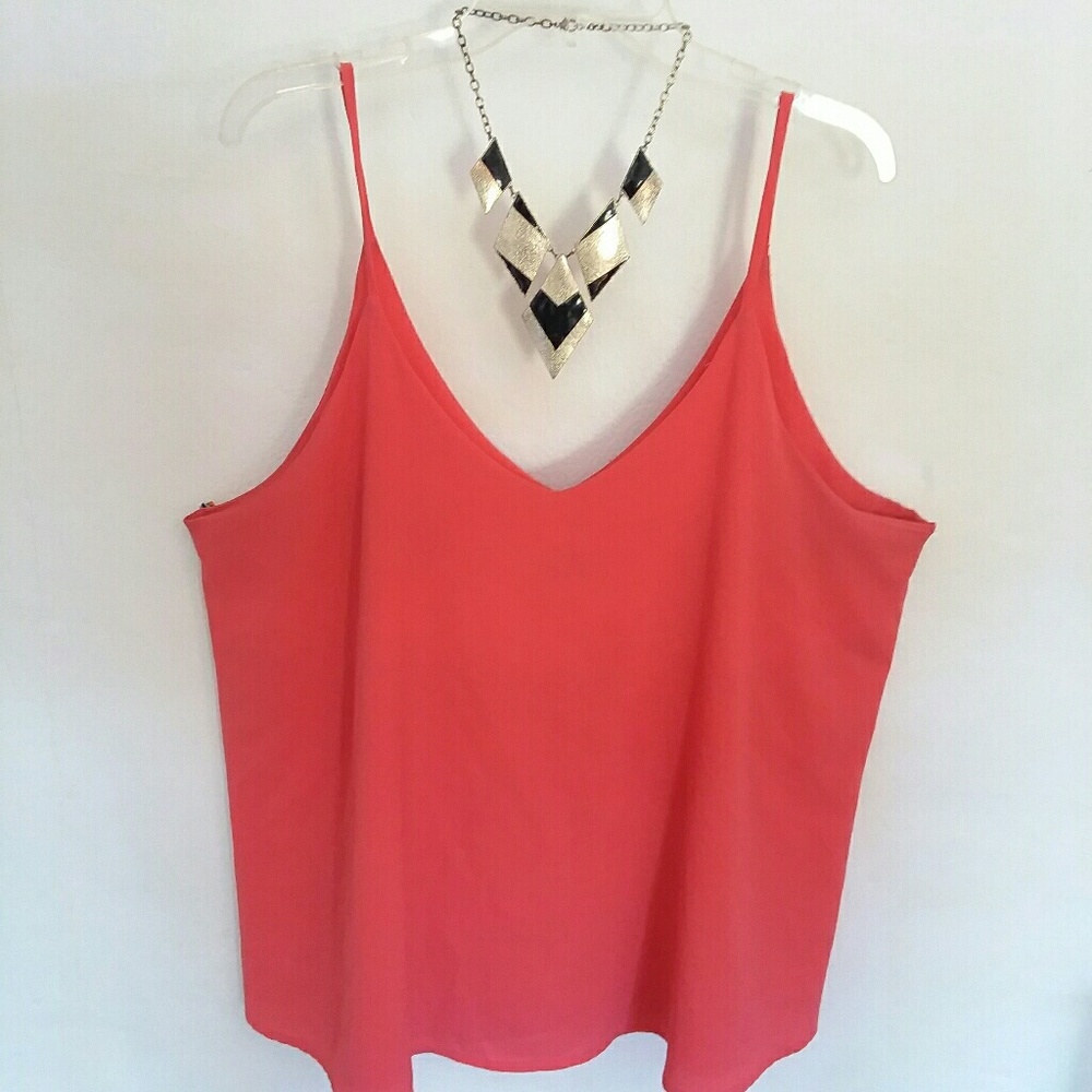 Zenobia coral chiffon tank XXL